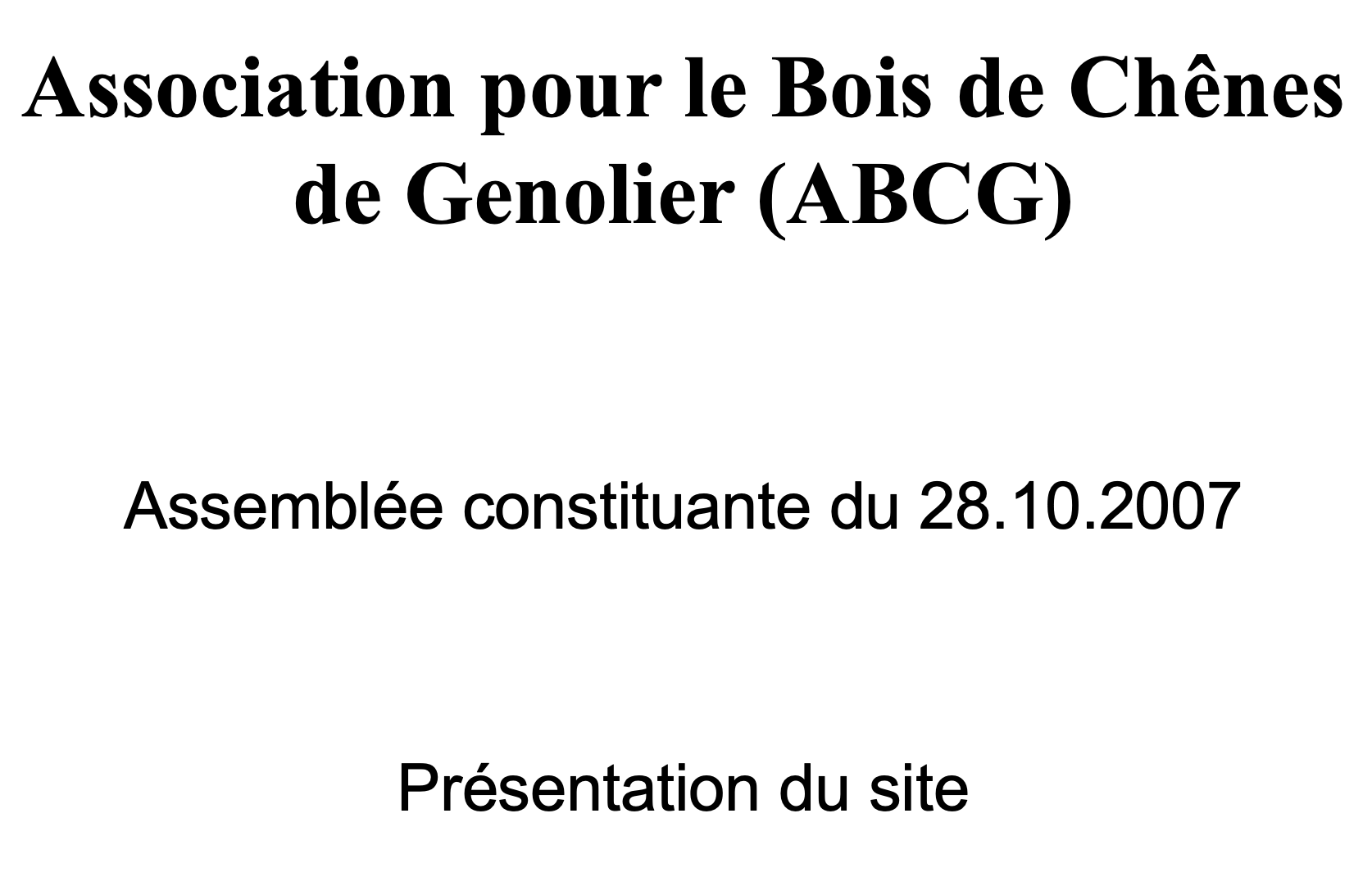 association du bois de chênes de Genolier